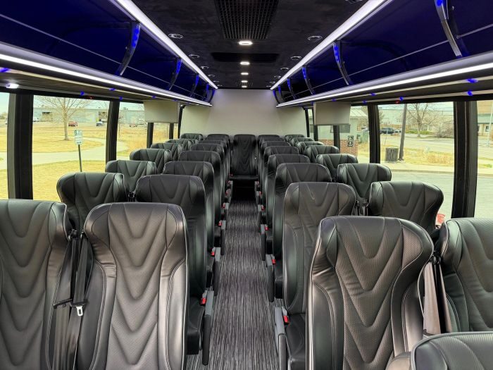 Coach bus leather seats – Loveland limo service