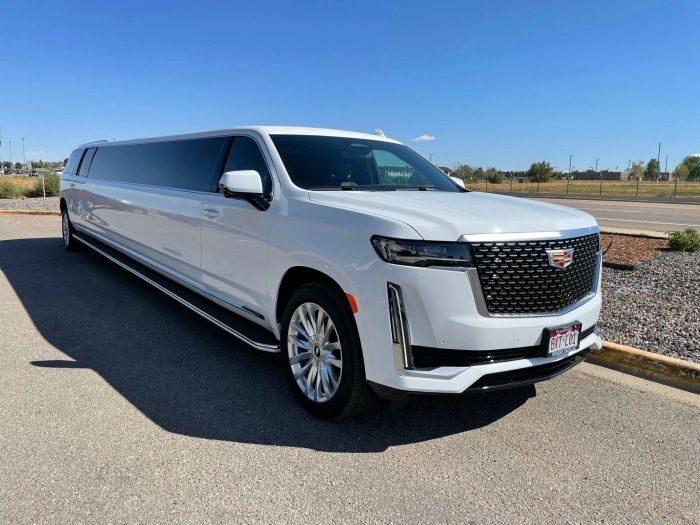 White Escalade stretch limo – Loveland limo service