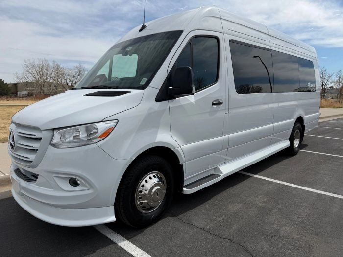 White Mercedes Sprinter – Loveland limo service